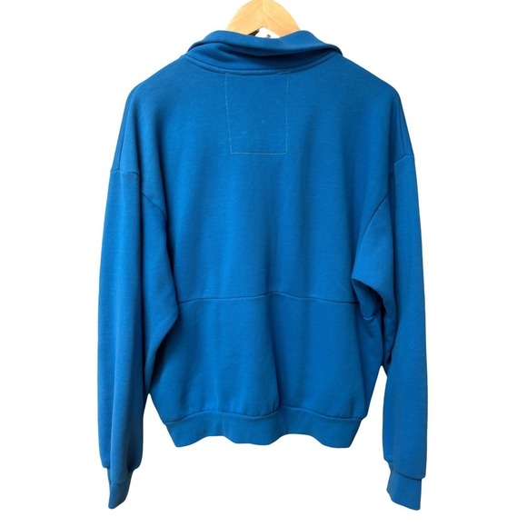 Aviator Nation MOUNTAIN EMBROIDERY HALF ZIP SWEATSHIRT OCEAN Blue UNISEX M - Picture 4 of 8